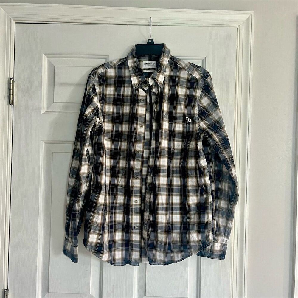 Timberland Men's Plaid Long Sleeve Button-Up Shirt Size M Multicolor